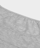 Damestop van bamboe in grijs met smalle bandjes