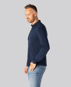 Herenpolo van bamboe in marineblauw