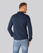 Herenpolo van bamboe in marineblauw