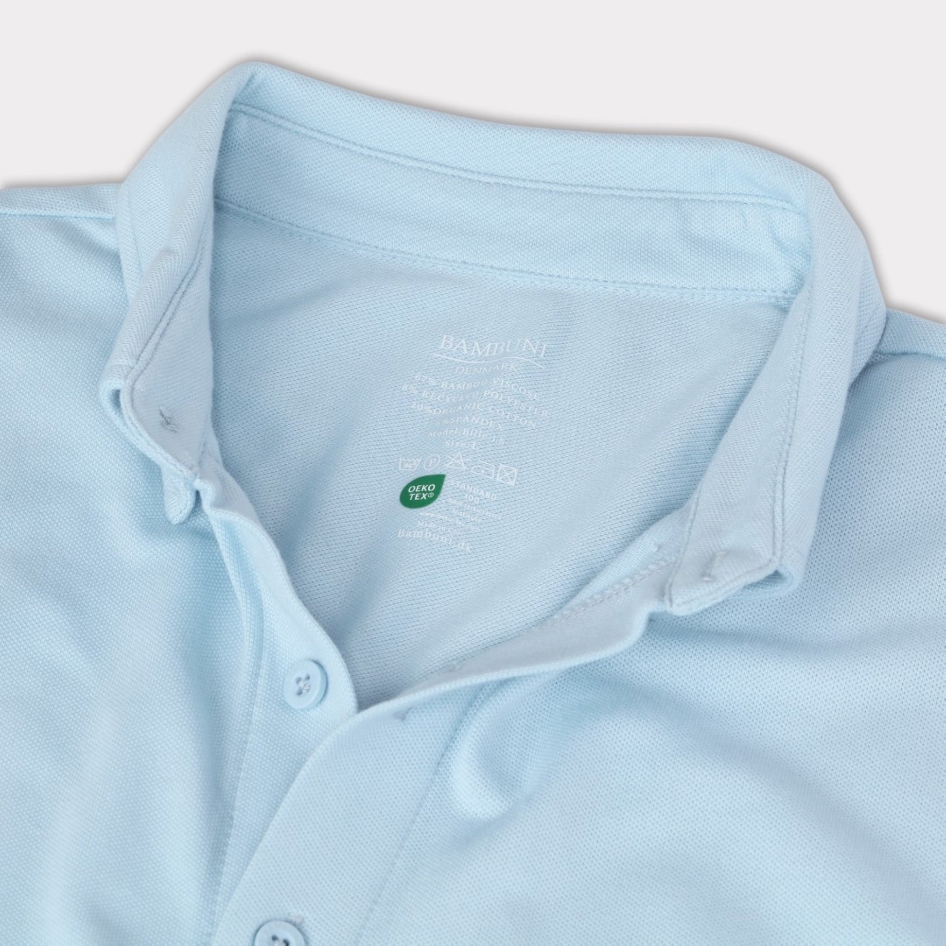 Bamboe poloshirt in lichtblauw voor heren