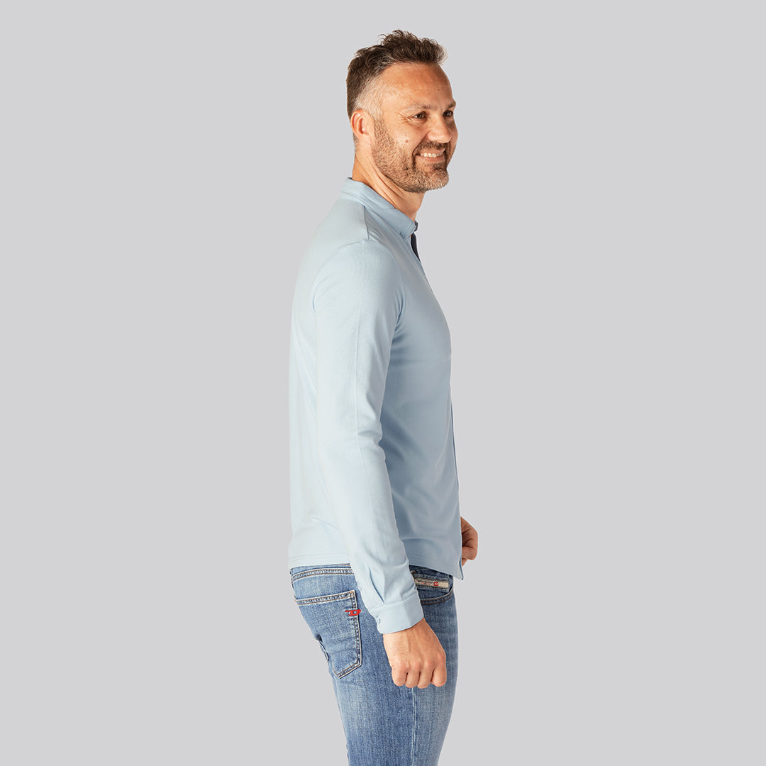 Bamboe poloshirt in lichtblauw voor heren