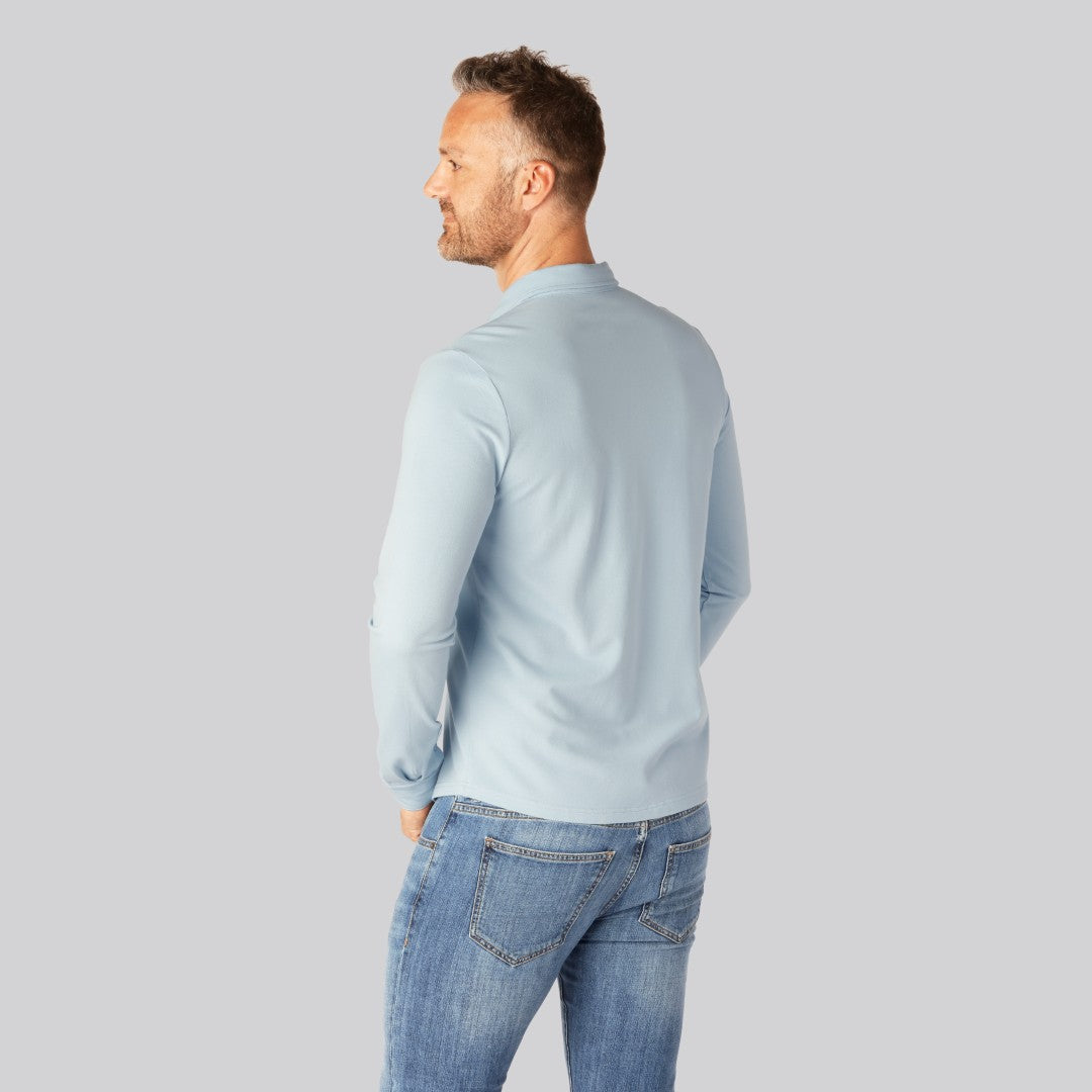 Bamboe poloshirt in lichtblauw voor heren