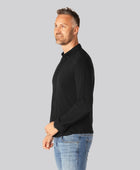 Bamboe poloshirt in zwart voor heren