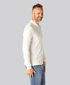 Witte polo met lange mouwen van bamboe voor heren