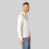 Witte polo met lange mouwen van bamboe voor heren