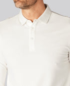 Witte polo met lange mouwen van bamboe voor heren