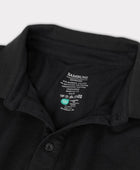 Zwarte polo met lange mouwen van bamboe voor heren