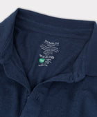 Herenpolo met lange mouwen van bamboe in marineblauw