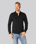 Bamboe poloshirt in zwart voor heren