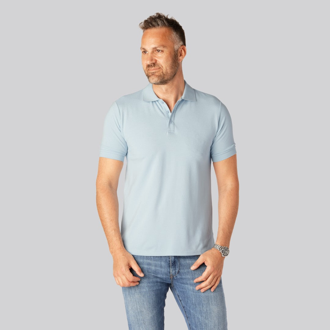 Bamboe polo in lichtblauw voor heren