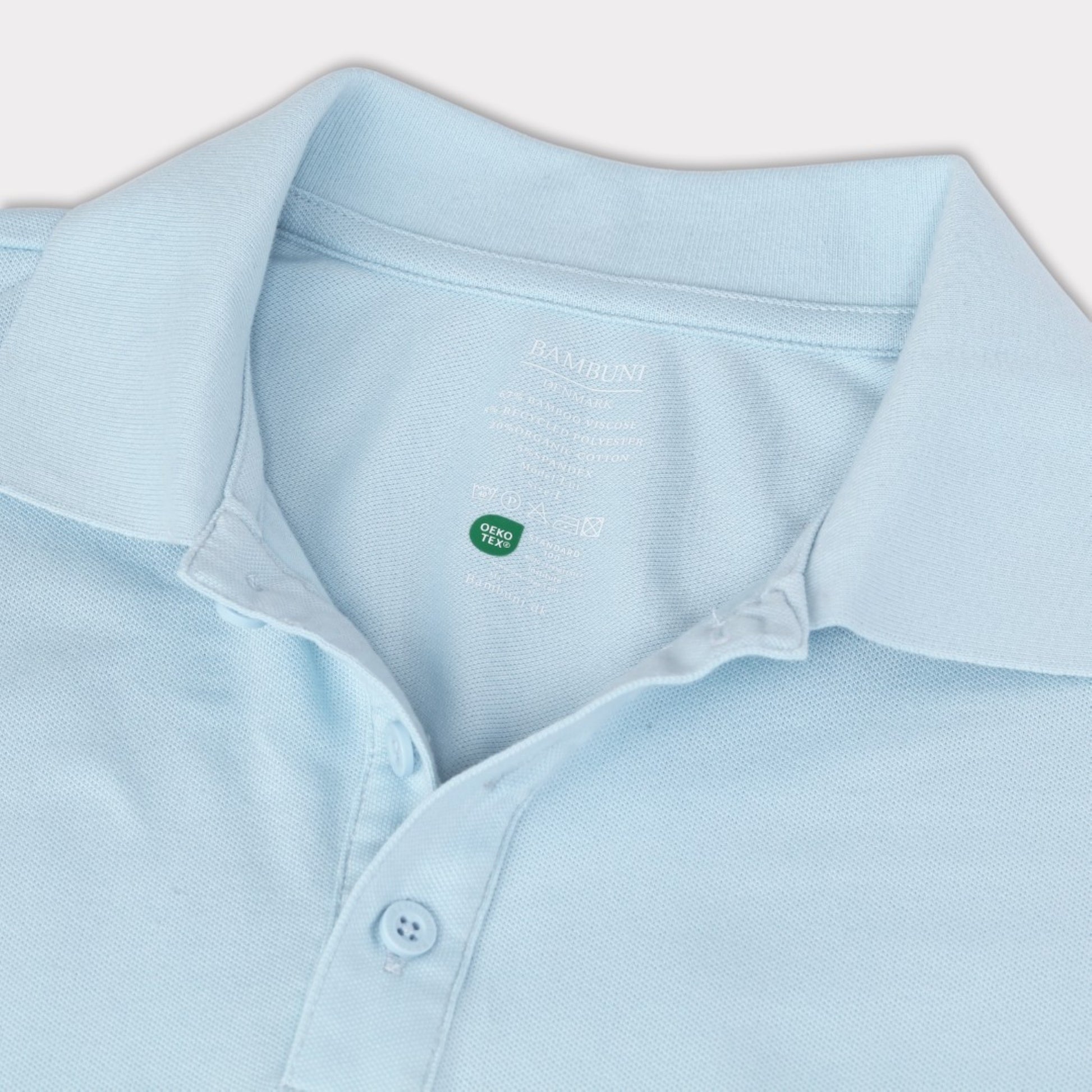 Bamboe polo in lichtblauw voor heren