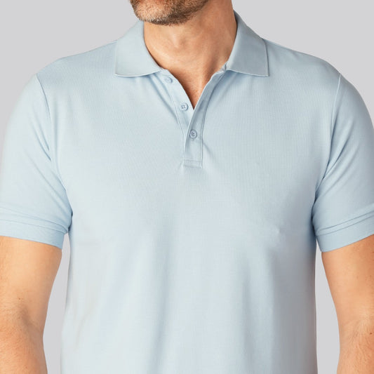 Bamboe polo in lichtblauw voor heren