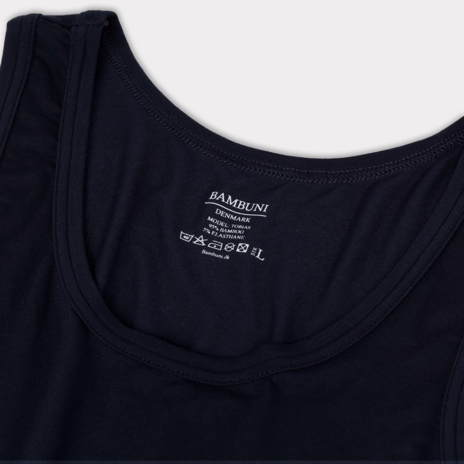 Nauwsluitend bamboe onderhemd in marineblauw voor heren