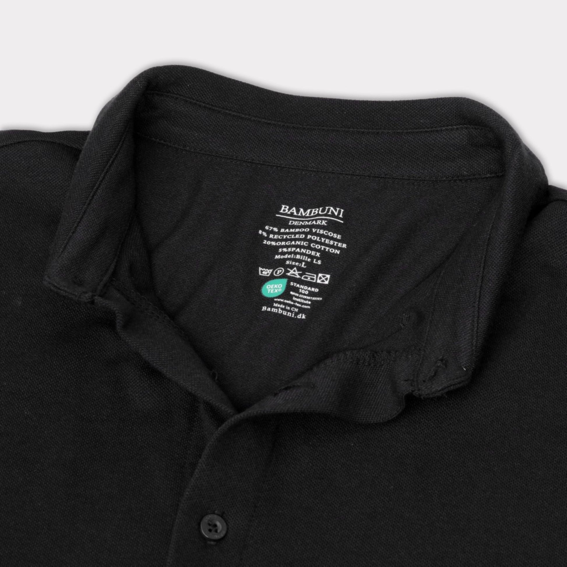 Bamboe poloshirt in zwart voor heren