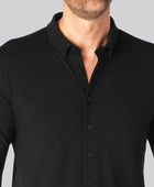 Bamboe poloshirt in zwart voor heren