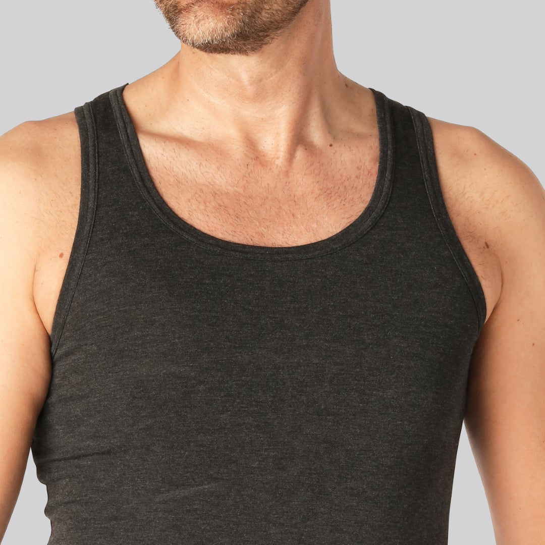 Nauwsluitend bamboe onderhemd in antracietgrijs voor heren