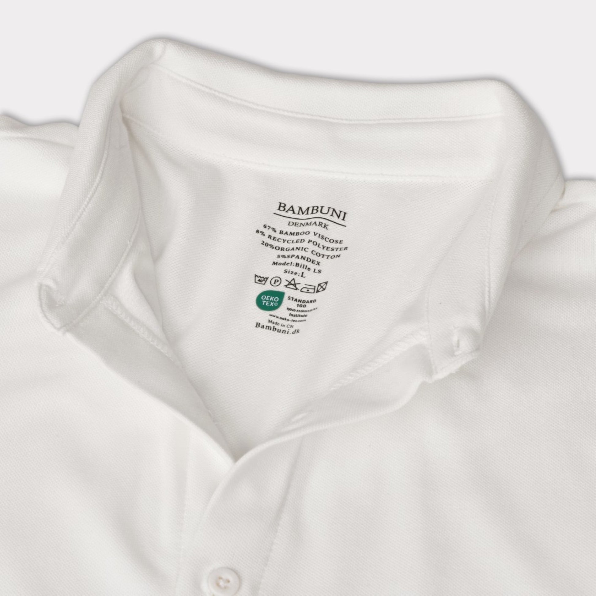 Bamboe poloshirt in wit voor heren