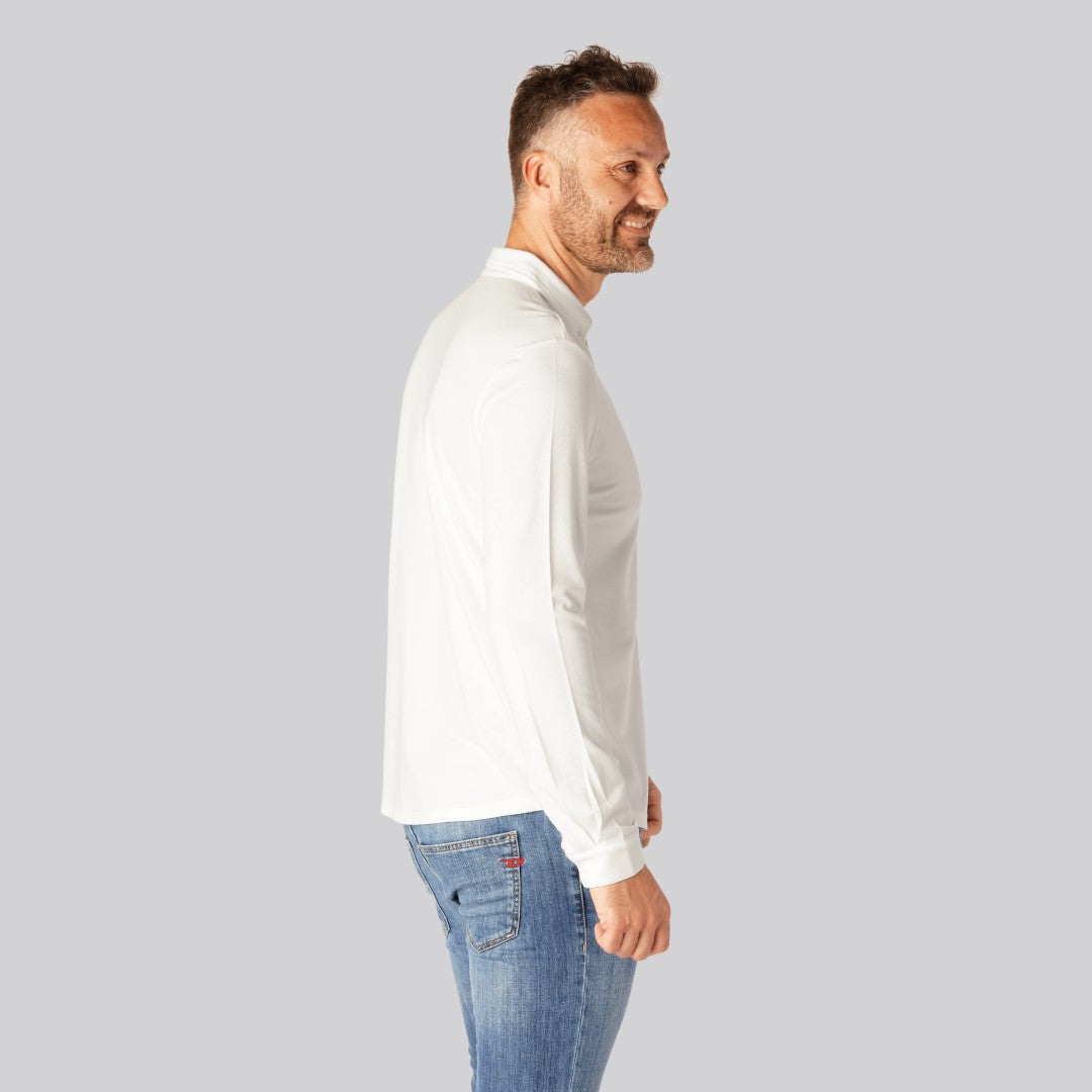 Bamboe poloshirt in wit voor heren