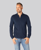 Herenpolo van bamboe in marineblauw