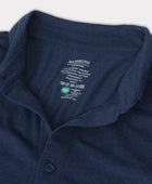 Herenpolo van bamboe in marineblauw