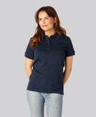 Bamboe poloshirt in marineblauw voor dames