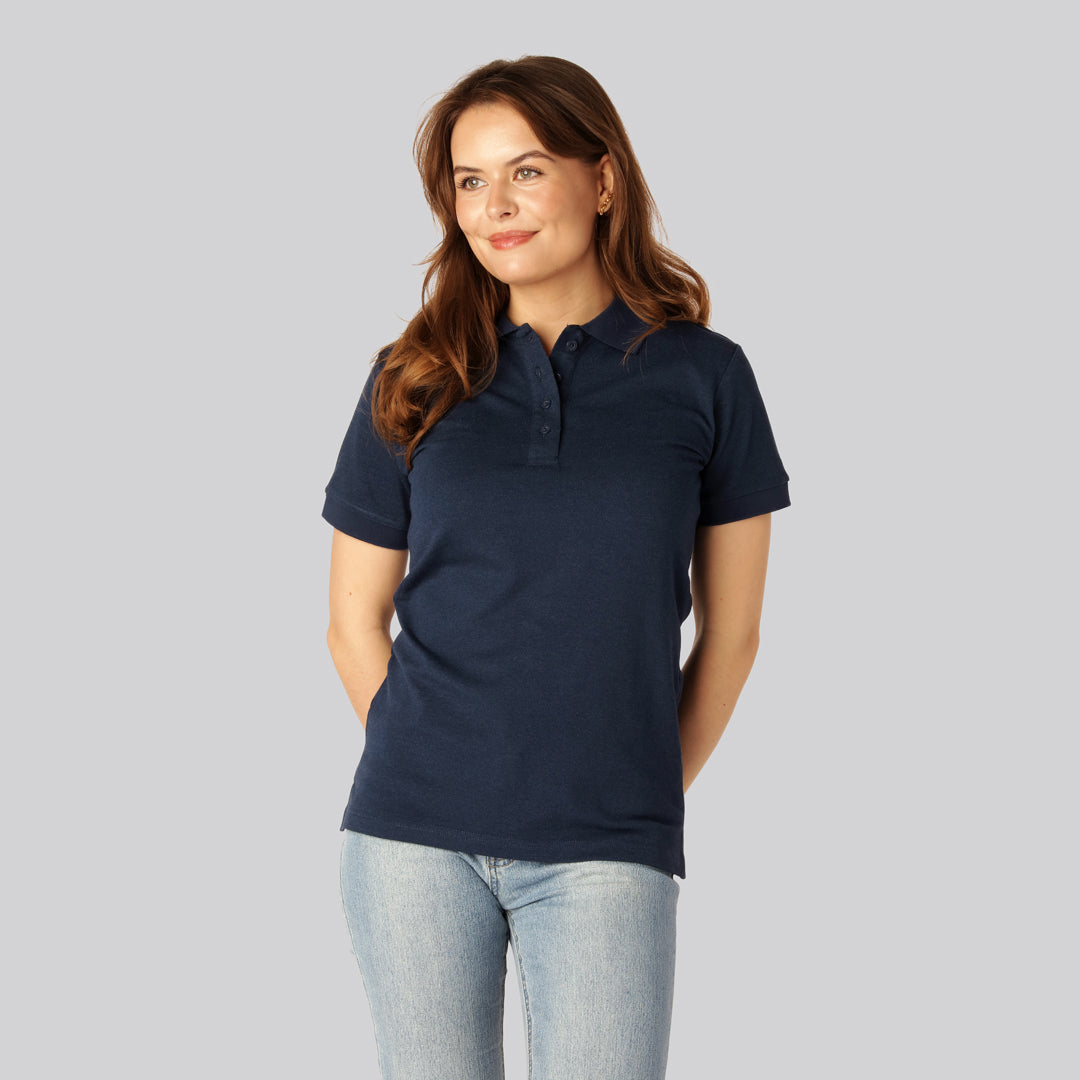 Bamboe poloshirt in marineblauw voor dames