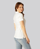 Witte bamboe polo voor dames