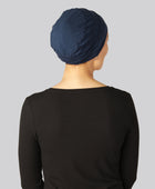 Klassieke bamboe tulband in marineblauw voor dames