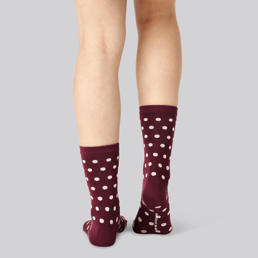 Bamboe sokken met stippen, set van 3 stuks, voor dames