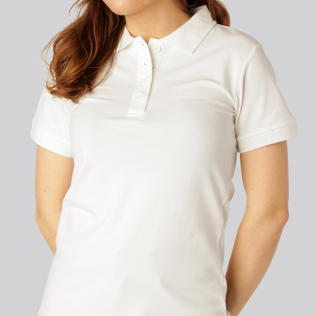 Witte bamboe polo voor dames