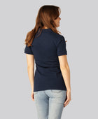 Bamboe poloshirt in marineblauw voor dames