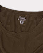 Bamboe ribjurk met lange mouwen in bruin voor dames