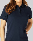 Bamboe poloshirt in marineblauw voor dames