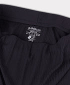 Damesrok van bamboe met ribboord in marineblauw