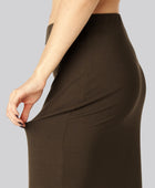 Bamboe ribrok in bruin voor dames