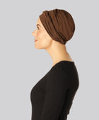 Gedraaide bamboe tulband in bruin voor dames