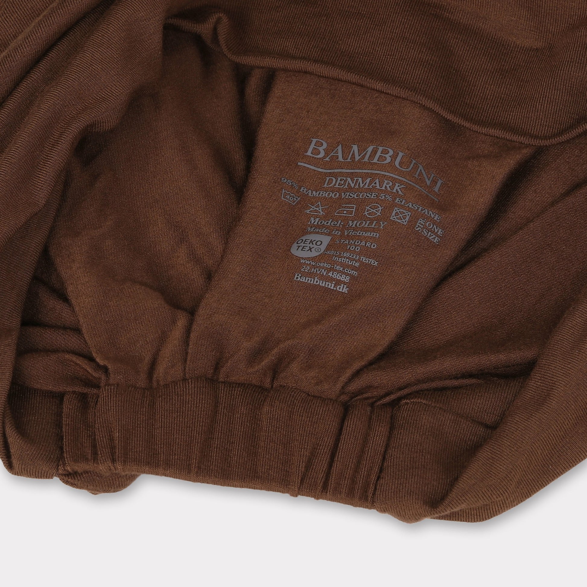 Gedraaide bamboe tulband in bruin voor dames