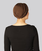 Gedraaide bamboe tulband in bruin voor dames