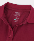 Damespolo van bamboe in bordeauxrood.