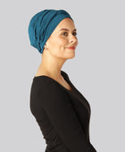 Gedraaide bamboe tulband in blauw voor vrouwen