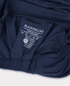 Gedraaide bamboe tulband in marineblauw voor dames