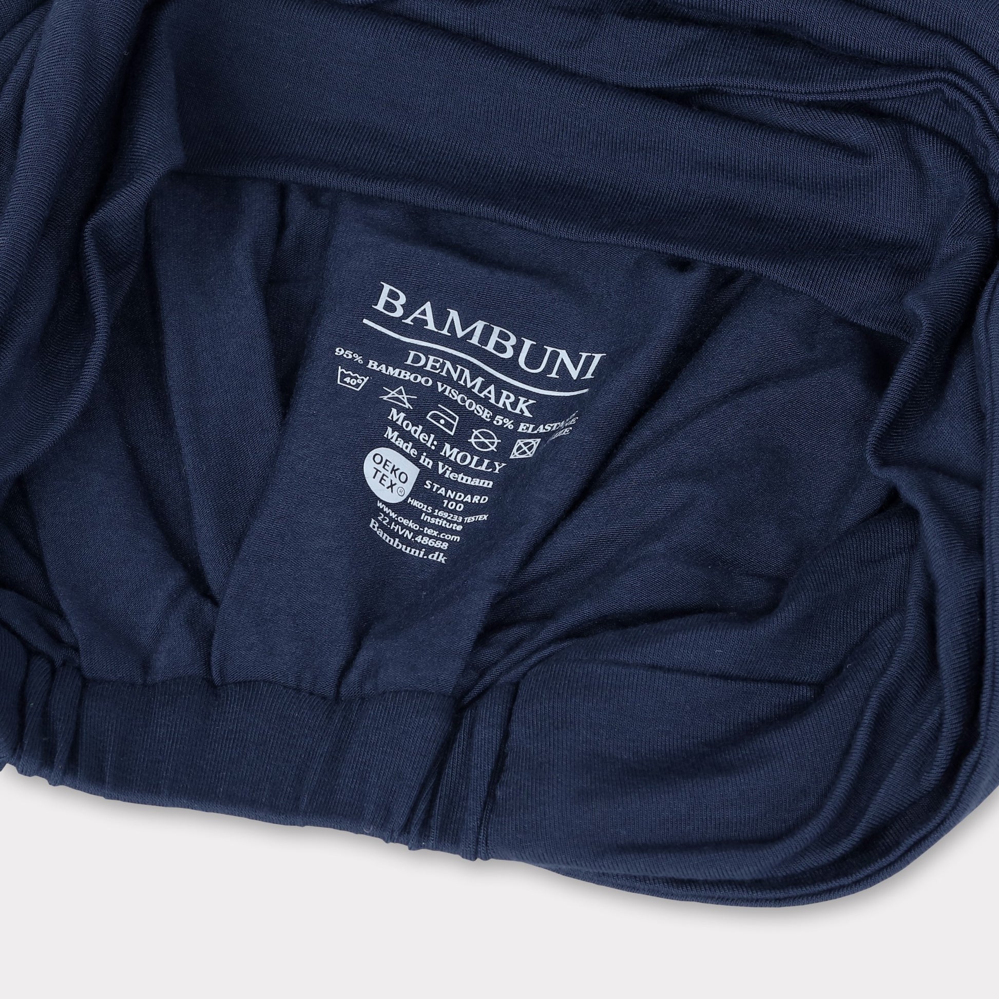 Gedraaide bamboe tulband in marineblauw voor dames