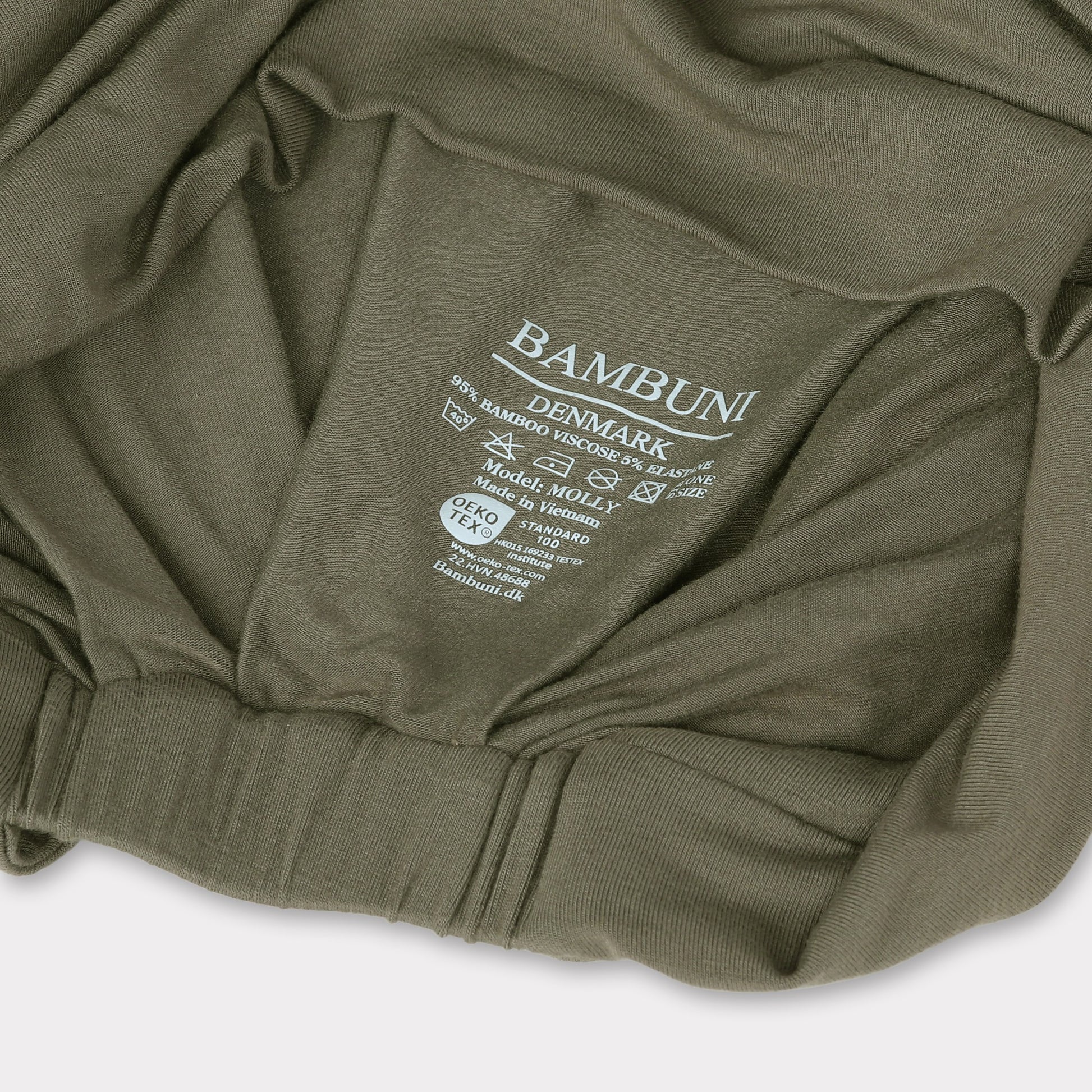 Gedraaide bamboe tulband in olijfgroen voor vrouwen