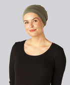 Klassieke bamboe tulband in olijfgroen voor dames