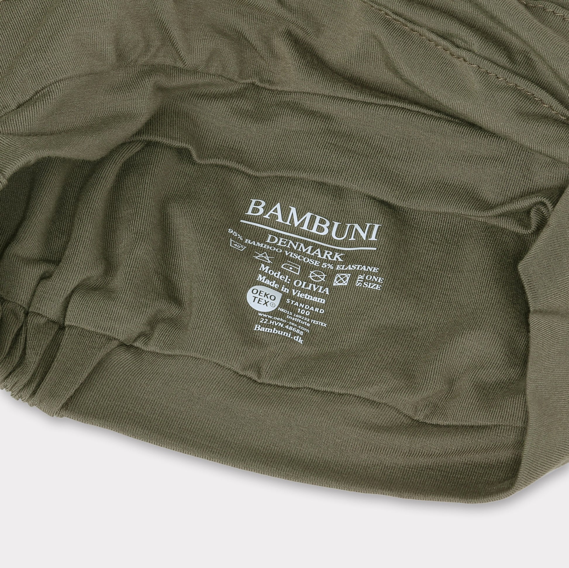 Klassieke bamboe tulband in olijfgroen voor dames