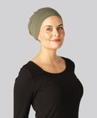 Klassieke bamboe tulband in olijfgroen voor dames