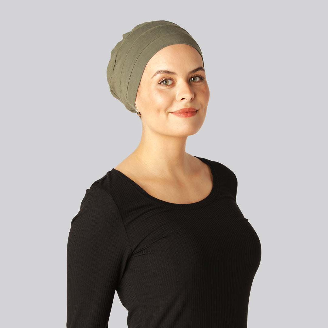 Klassieke bamboe tulband in olijfgroen voor dames