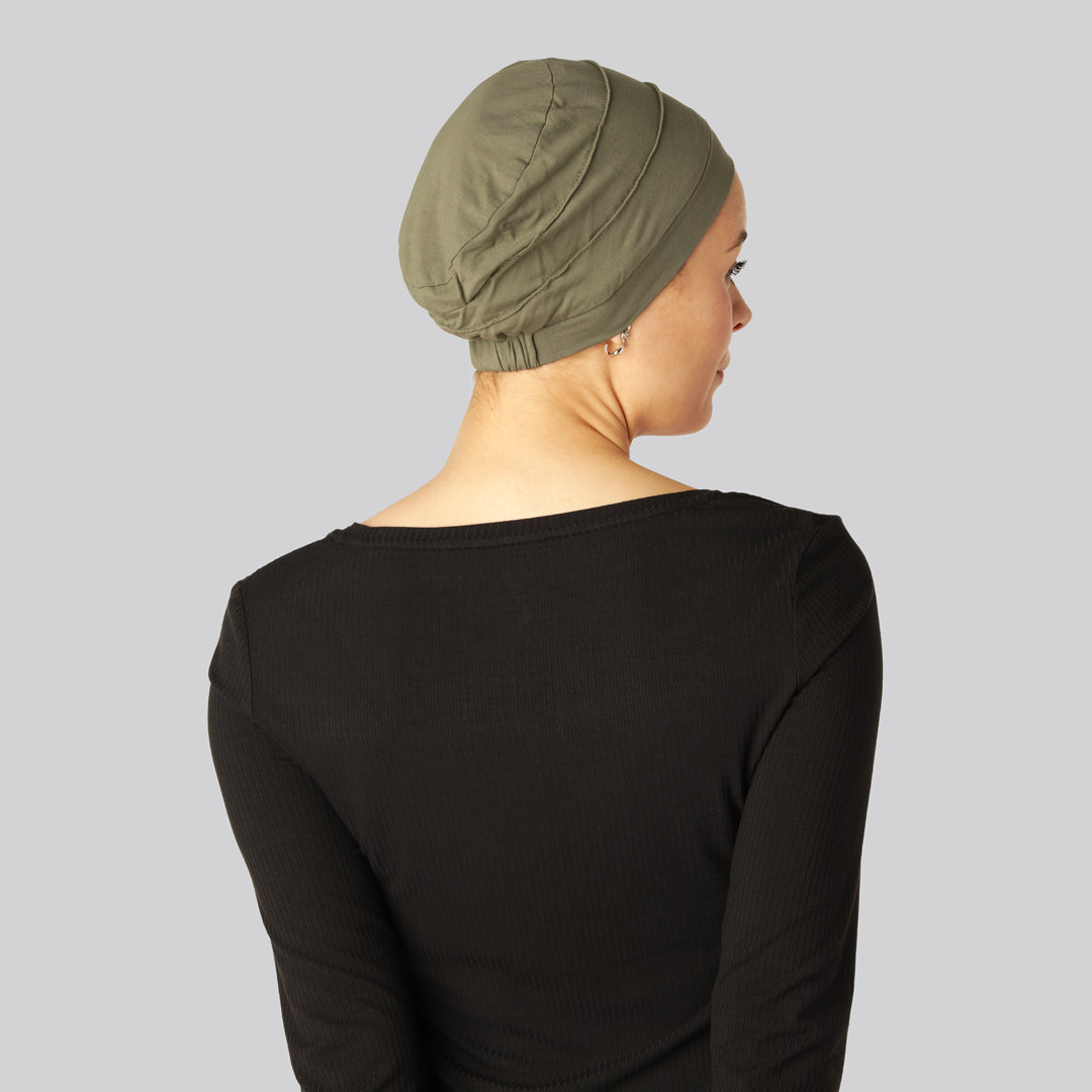 Klassieke bamboe tulband in olijfgroen voor dames