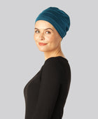 Klassieke bamboe tulband in blauw voor dames