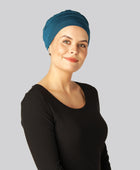 Klassieke bamboe tulband in blauw voor dames